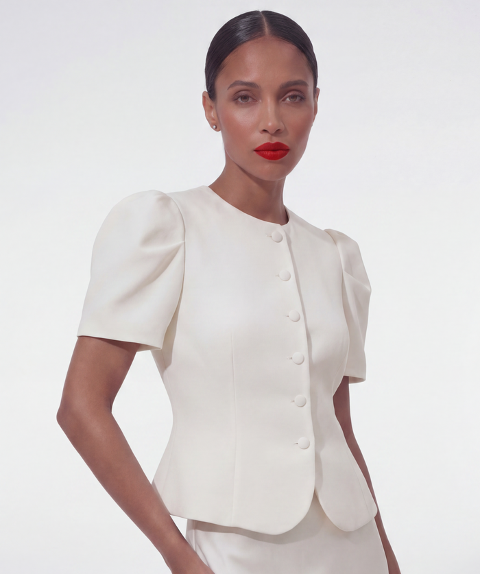 The Selene Blazer in Ivory White