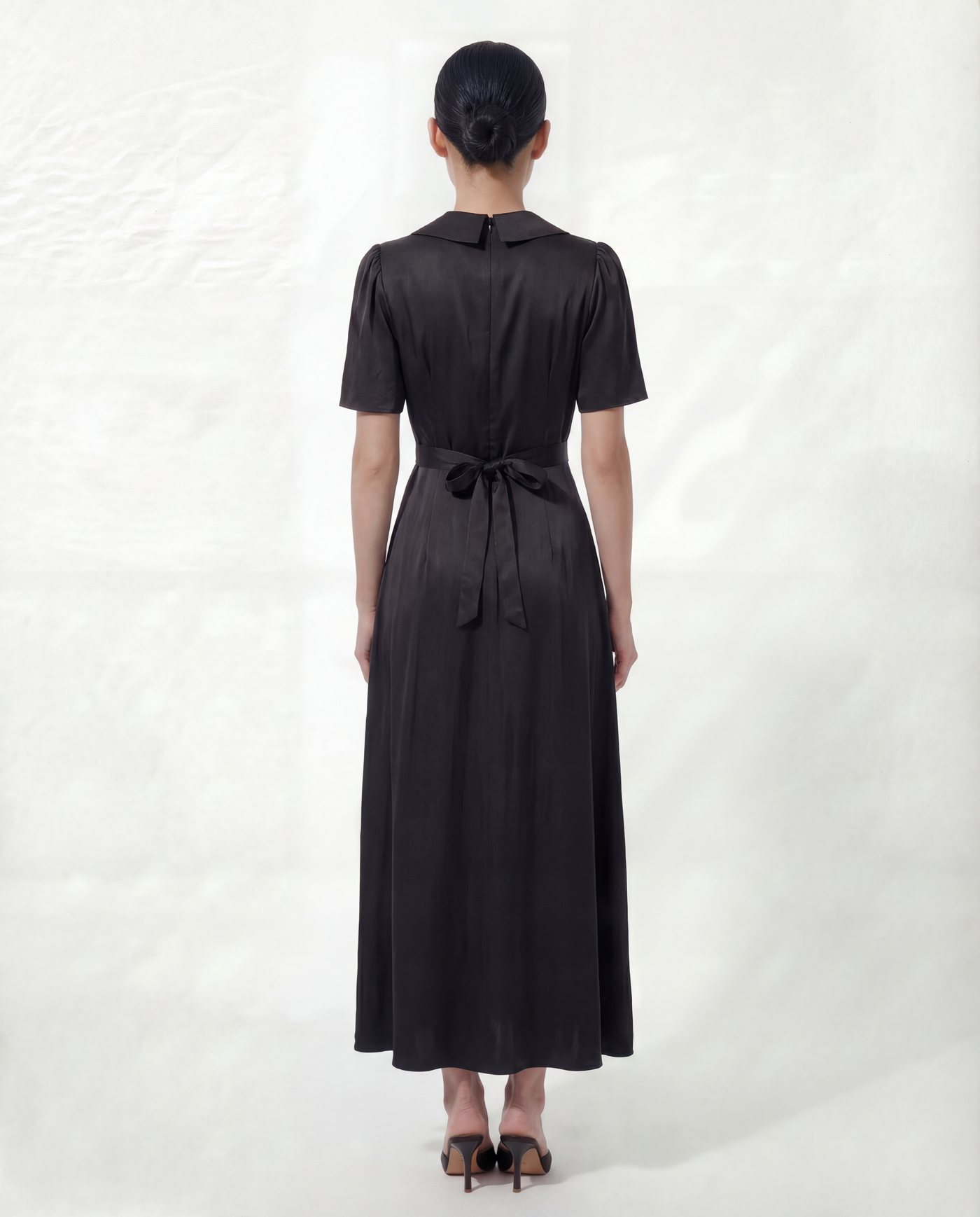 The Aurora Dress in Obsidian Black