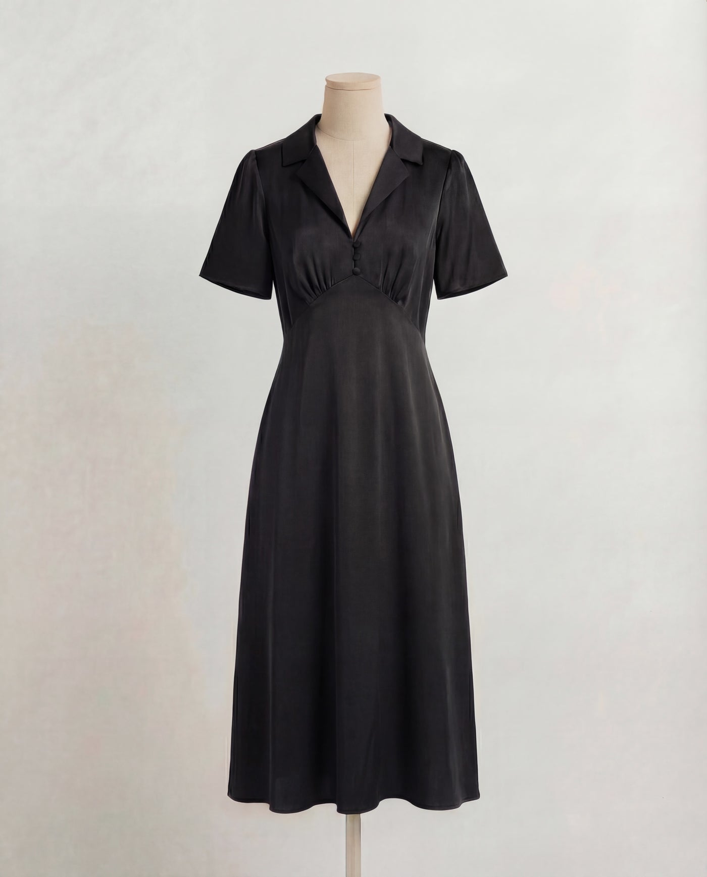 The Aurora Dress in Obsidian Black