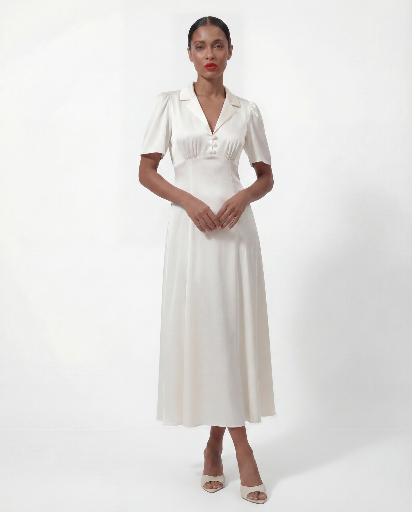 The Aurora Dress in Ivory White