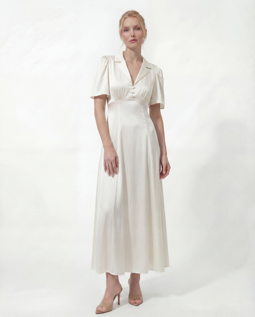 The Aurora Dress in Ivory White