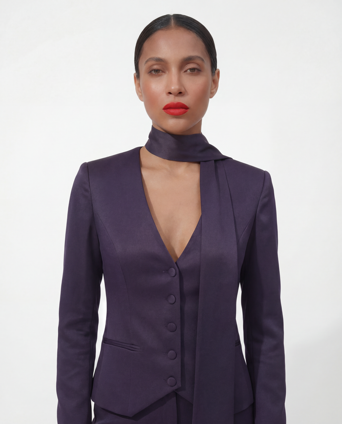 The Athena Blazer in Midnight Blue