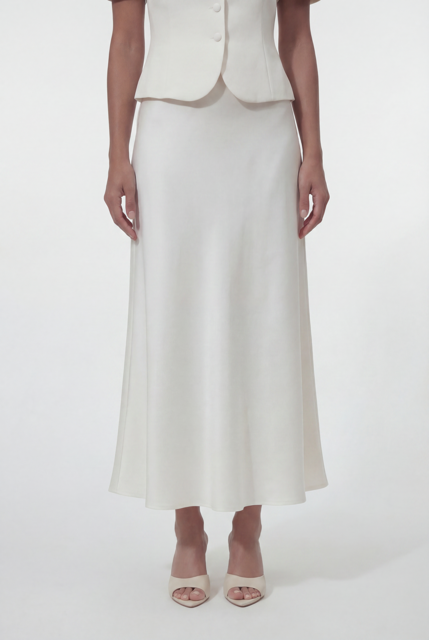 The Selene Skirt in Ivory White