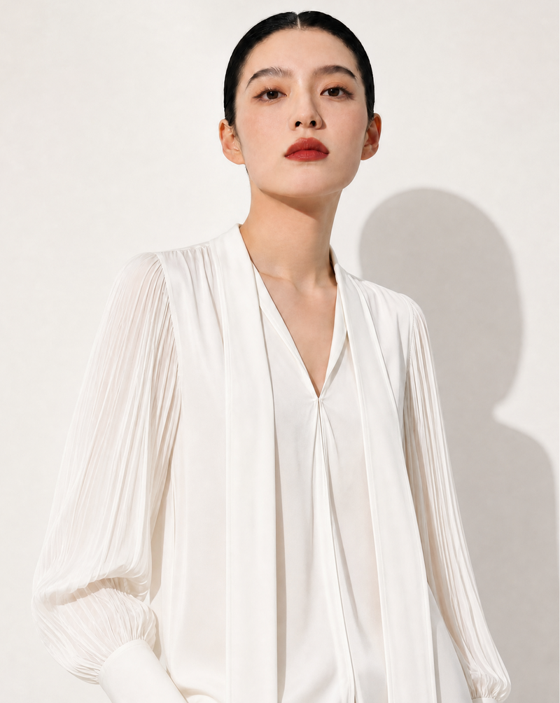The Theia Blouse in Ivory White