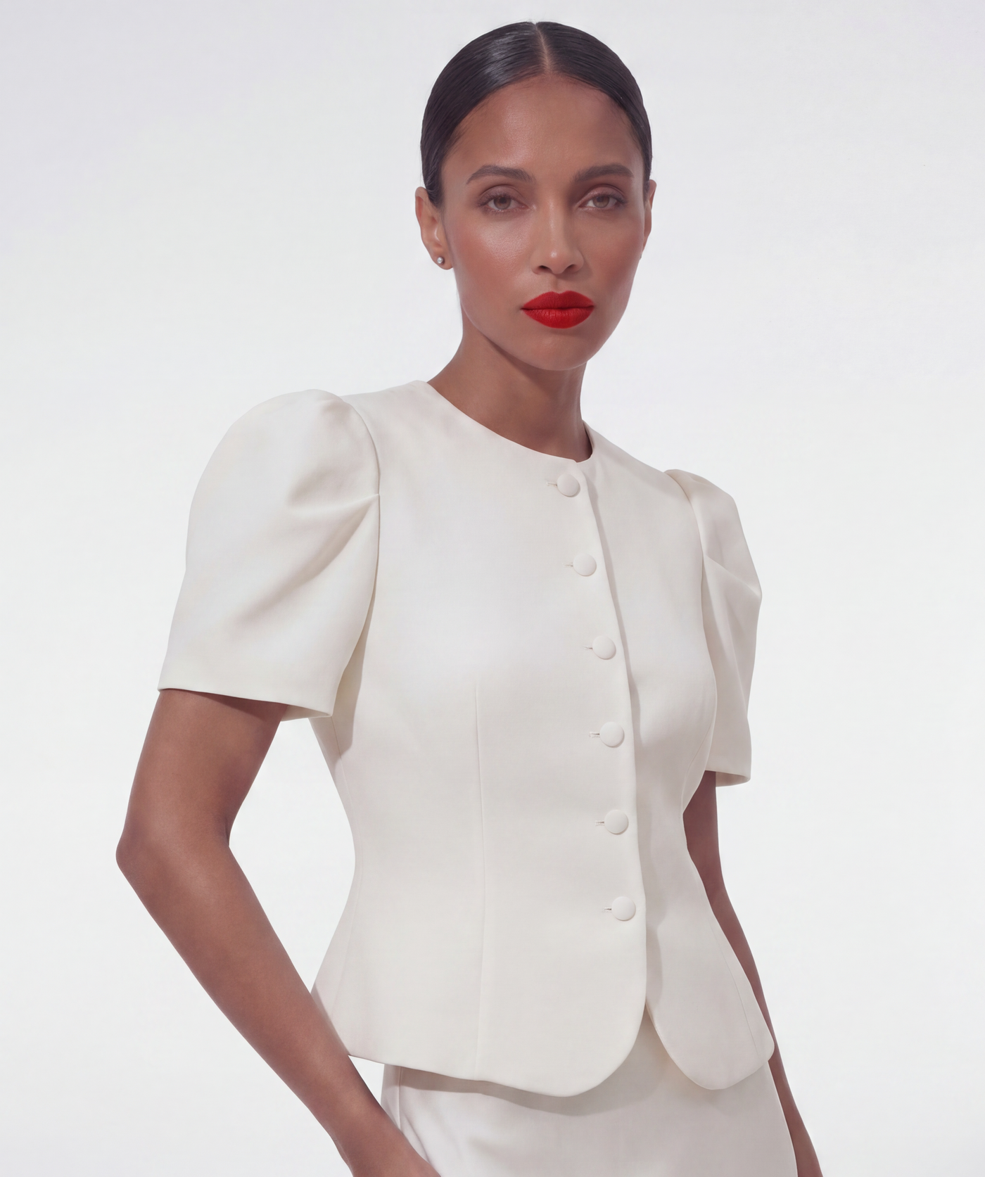 The Selene Blazer in Ivory White