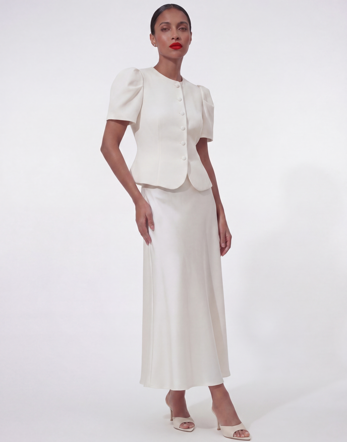 The Selene Skirt in Ivory White